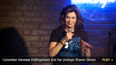 Comedian Vanessa Hollingshead and her protege Sharon Simon