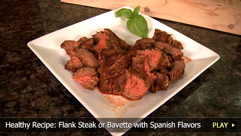 Healthy Appetizer Recipe: Flank Steak or Bavette with Spanish Flavors