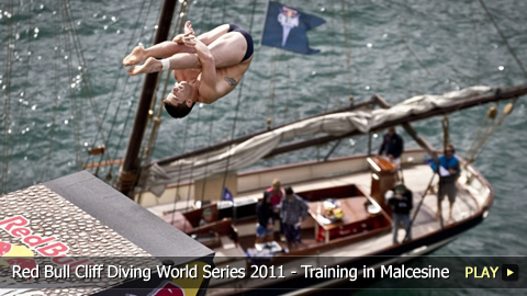 Red Bull Cliff Diving World Series 2011 - Training to Dive in Malcesine, Italy