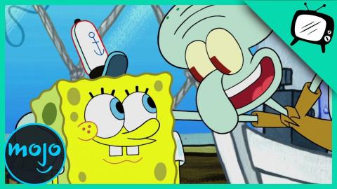 ¡Top 10 Veces que Calamardo fue AMABLE con Bob Esponja!